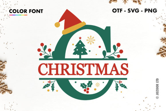 Christmas Split Monogram: A Festive Design Asset for Creators