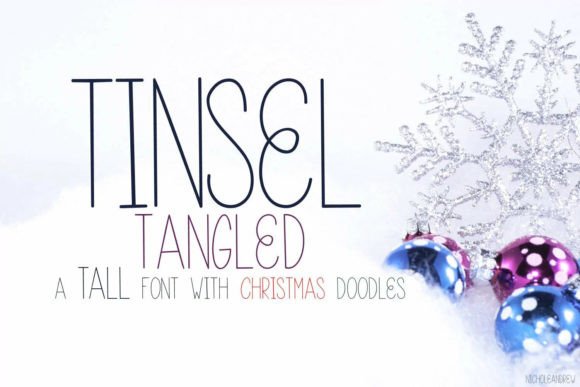 Tinsel Tangled: A Playful Holiday Font with Built-in Doodles